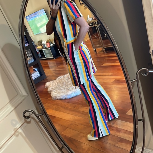 Super versatile Bohemian striped denim belted dress, Size 10! Alice + Olivia! - Picture 6 of 16